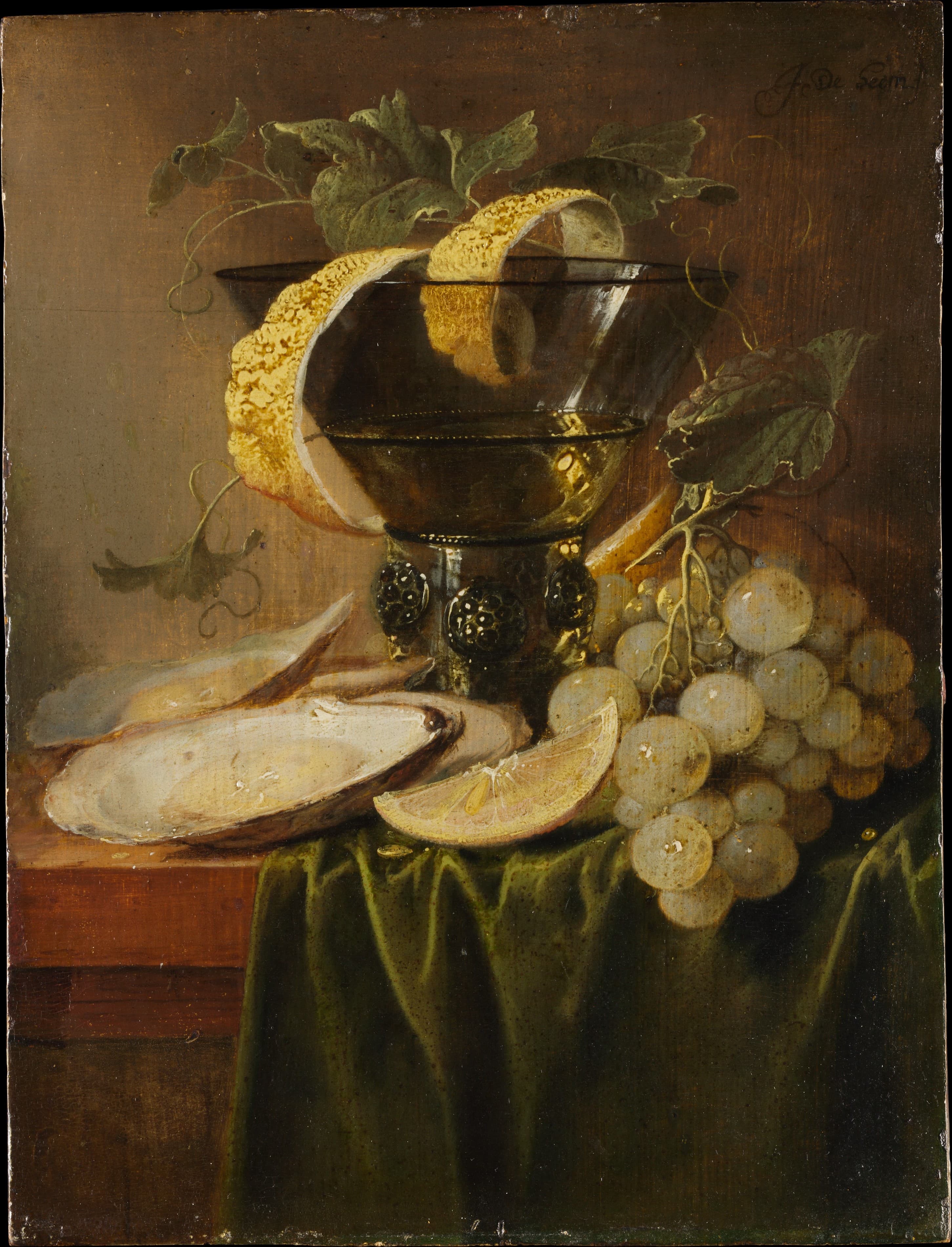 Still Life with a Glass and Oysters — A little, perfectly, is plenty.